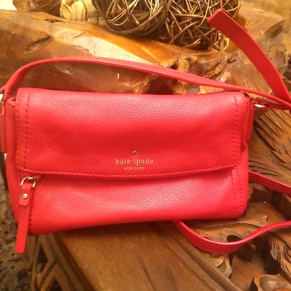 Kate spade red leather shoulder bag